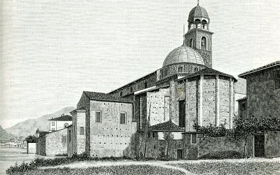 Salò esterno del Duomo xilografia