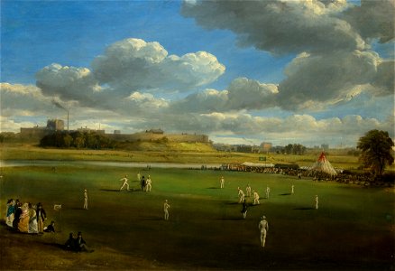 Samuel Bough - Cricket Match at Edenside, Carlisle CBR THMA 1912 1. Free illustration for personal and commercial use.