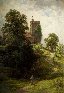 Samuel Henry Baker (1824-1909) - Wigmore Church near Ludlow (panel in the Everitt Cabinet) - 1892P41.1 - Birmingham Museums Trust