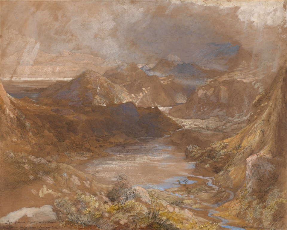 Samuel Palmer - Llwyngwynedd and Part of Llyn-y-ddina Between Capel Curig and Beddegelert, North Wales - Google Art Project