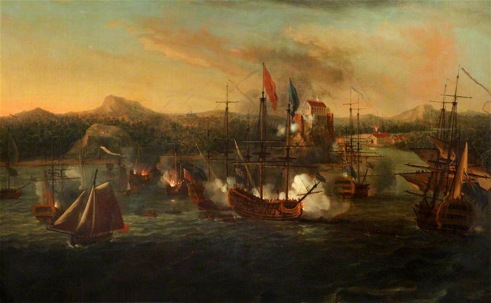 Samuel Scott (c.1702-1772) - The Capture of Fort Chagres, March 1740 - BHC0356 - Royal Museums Greenwich
