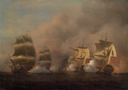 Samuel Scott - Action off the Cape of Good Hope - Google Art Project