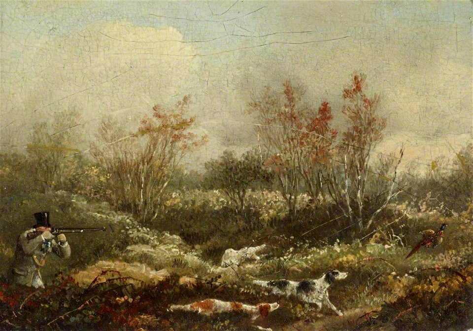 Samuel John Egbert Jones (1797-1861) - Sportsmen Shooting Pheasant over Setters - 515720.2 - National Trust