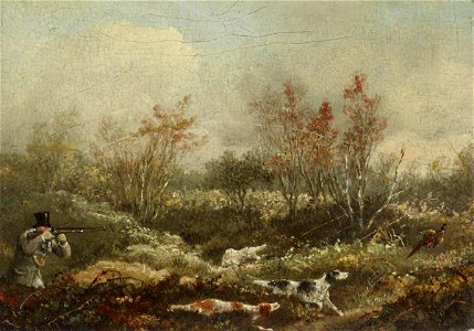 Samuel John Egbert Jones (1797-1861) - Sportsmen Shooting Pheasant over Setters - 515720.2 - National Trust