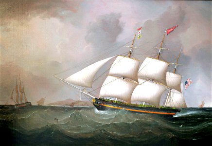 Samuel Walters - American Packet VICTORIA off Holyhead. Free illustration for personal and commercial use.