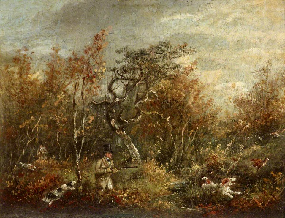 Samuel John Egbert Jones (1797-1861) - Woodcock-Shooting, One Gun with a Dog - 515723.7 - National Trust