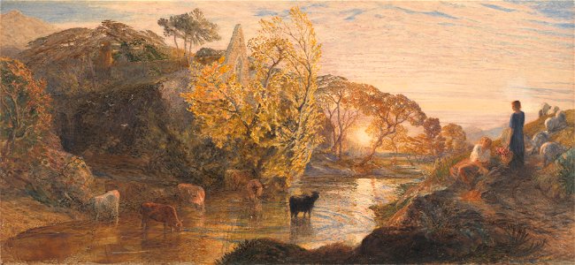 Samuel Palmer - Tintern Abbey at Sunset - Google Art Project