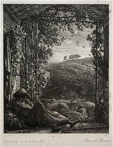 Samuel Palmer (British, 1805-1881) - The Sleeping Shepherd - 1966.186 - Cleveland Museum of Art