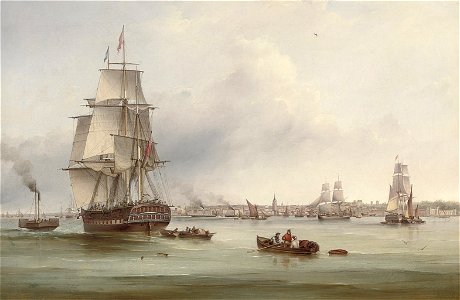 Samuel Walters - The three-masted merchantman „Thames“ under tow off Gravesend