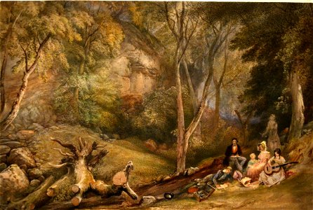 Samuel Jackson - Une séance de dessin en plein air à Liegh Woods (v. 1830)