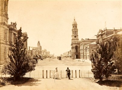 Samuel Sweet - King William Street Adelaide, looking north from Victoria Square - Google Art Project