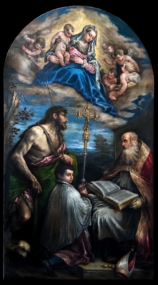 San Giacomo dall'Orio (Venice) - La Vergine in gloria con San Giovanni e San Nicolò , (1570) - Francesco Bassano