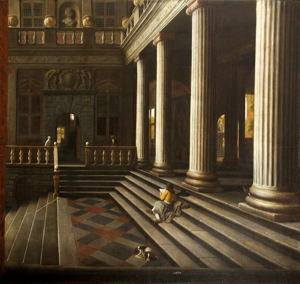 Samuel van Hoogstraten (1627-1678) - A Perspective View of the Courtyard of a House - 453771 - National Trust