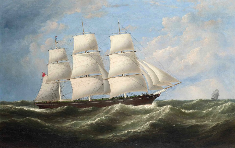 Samuel Walters - The full-rigger Vespasian at sea (1861)