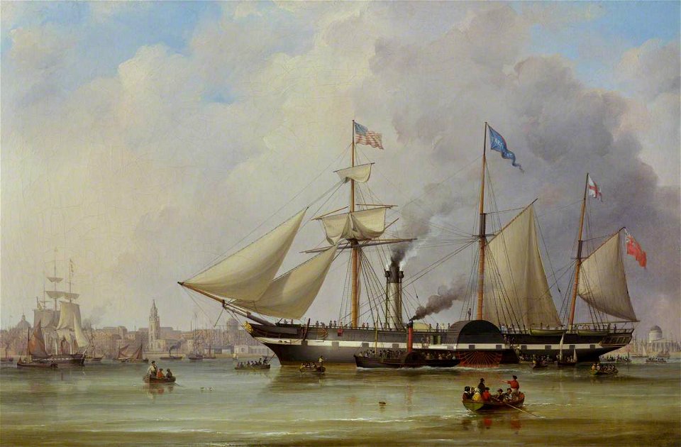 Samuel Walters (1811-1882) - Paddle Steamer 'President' in the Mersey off Liverpool - ZBA0733 - Royal Museums Greenwich