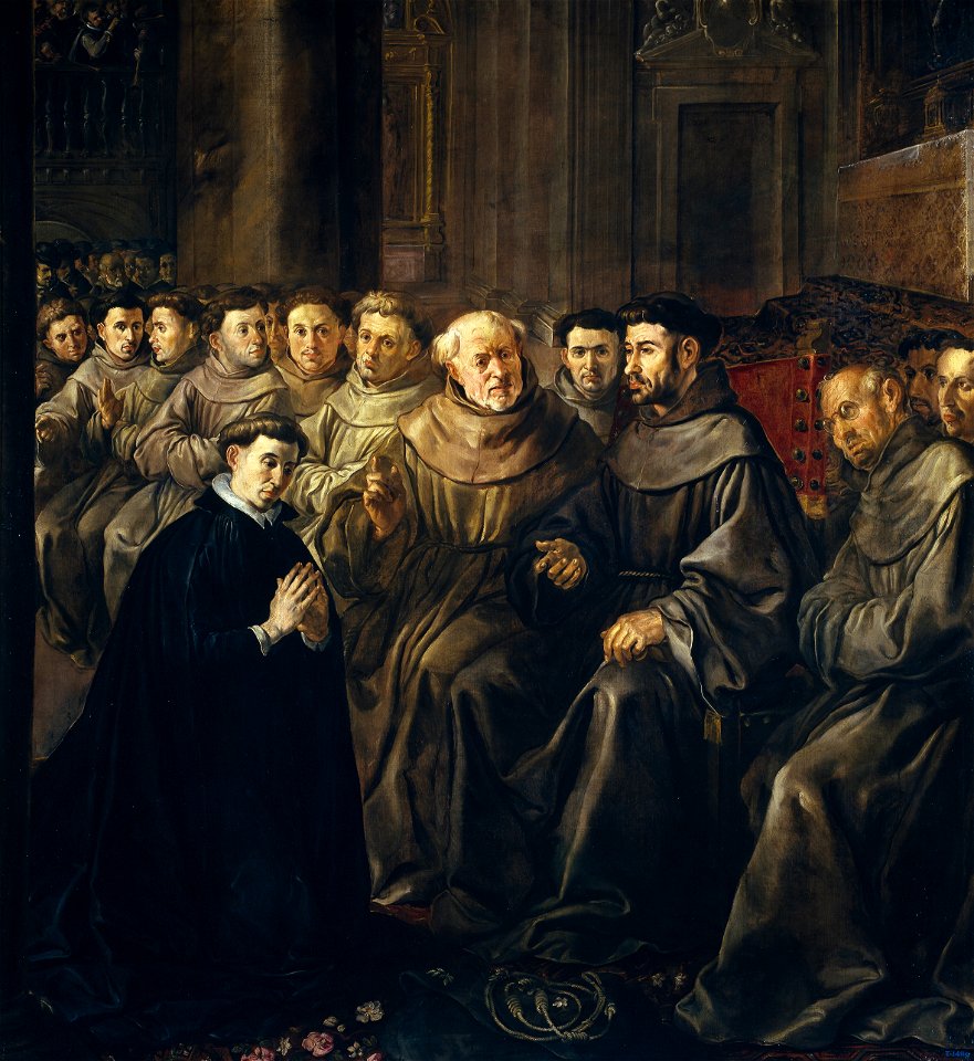 San Buenaventura recibe el hábito de San Francisco, por Francisco de Herrera el Viejo