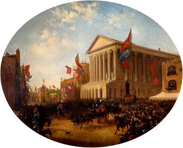 Samuel Lines (1778-1863) - The Duke of Cambridge Leaving the Town Hall, Birmingham - 1902P14 - Birmingham Museums Trust