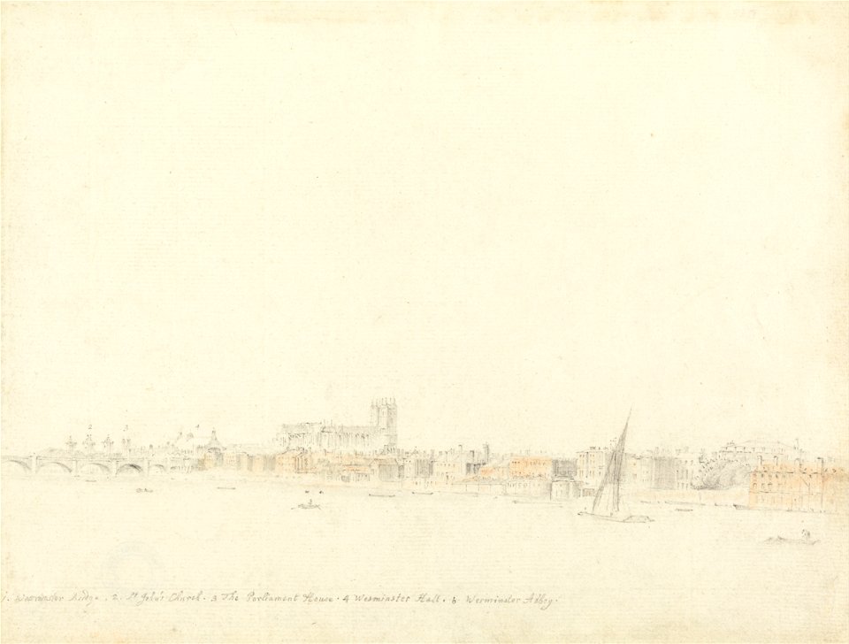 Samuel Scott - Westminster Abbey and Bridge from Somerset Garden - Google Art Project