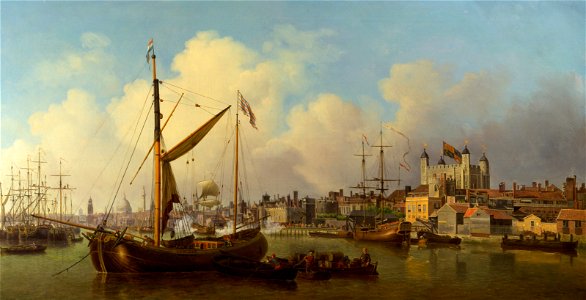 Samuel Scott - The Thames and the Tower of London Supposedly on the King's Birthday - Google Art Project. Free illustration for personal and commercial use.