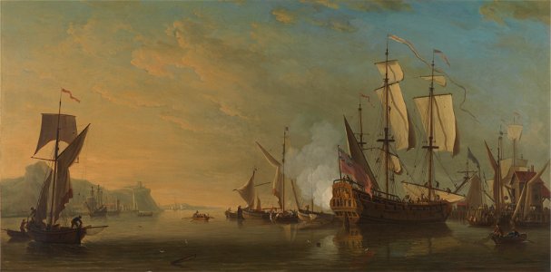 Samuel Scott - Shipping off Dover - Google Art Project