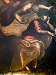 San Giacomo dall'Orio (Venice) - Elia cibato dall’angelo (1575) Palma il giovane. Free illustration for personal and commercial use.