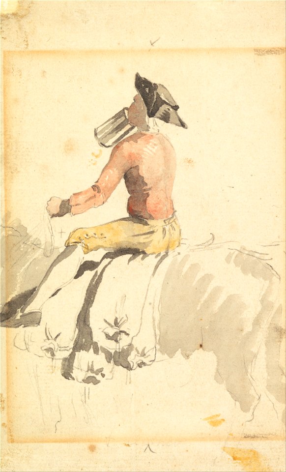 Samuel Scott - A Groom on Horseback, Drinking - Google Art Project