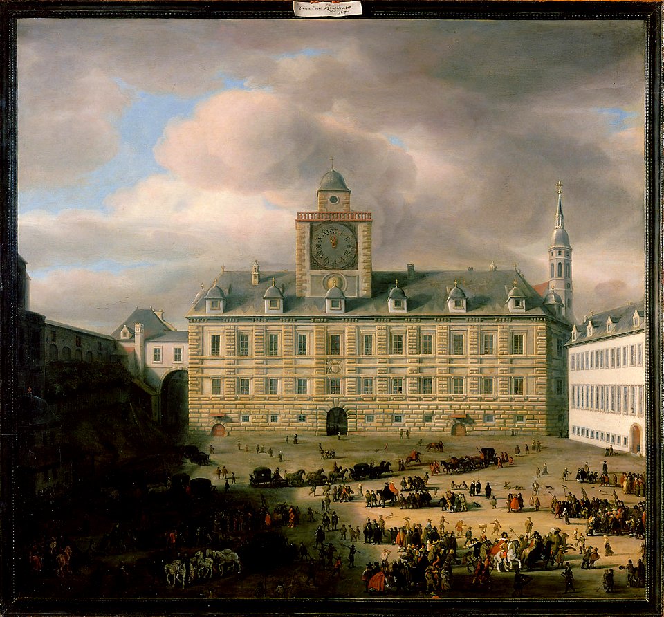 Samuel van Hoogstraten, , Kunsthistorisches Museum Wien, Gemäldegalerie - Der innere Burgplatz in Wien - GG 1752 - Kunsthistorisches Museum