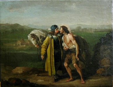 San Francisco abrazando a un leproso, de Zacarías González Velázquez (Museo Lázaro Galdiano, Madrid)