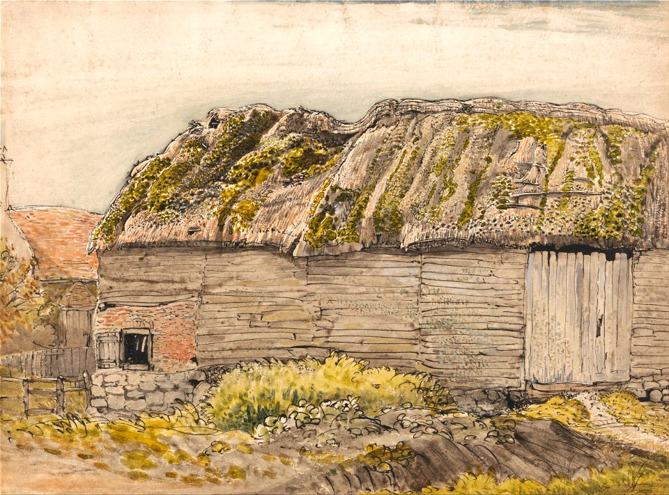 Samuel Palmer - A Barn with a Mossy Roof, Shoreham - Google Art Project