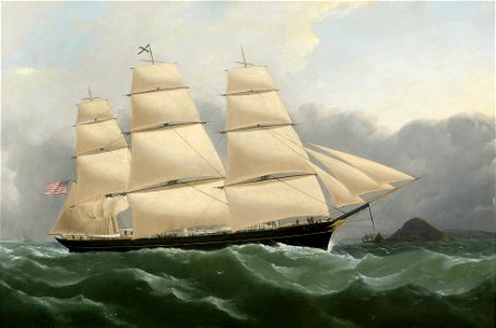 Samuel Walters - The clipper ship „Challenge“ arriving off the coast of England. Free illustration for personal and commercial use.