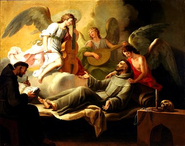 San Francisco confortado por los ángeles, de José Camarón Boronat (Museo del Prado)