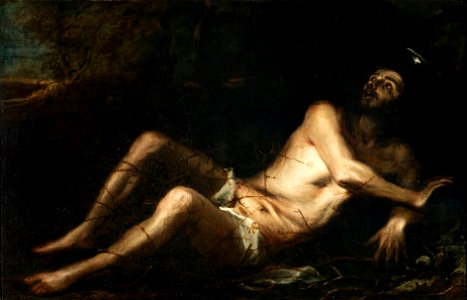 San Francisco de Asís desnudo entre las zarzas - Mateo Cerezo