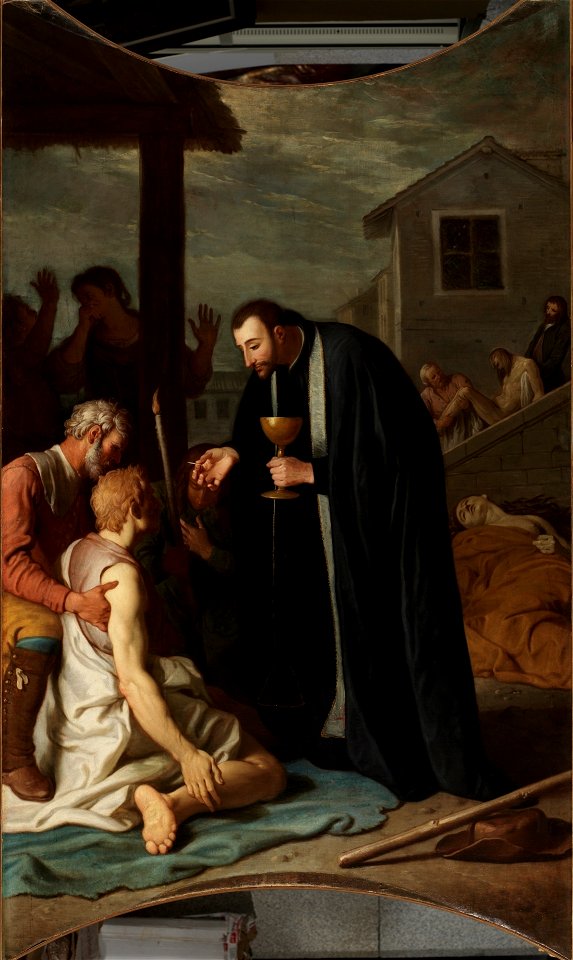 San Francisco de Regis dando la comunión a un tullido (Museo del Prado)