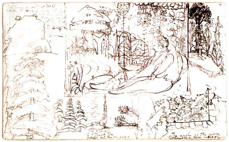 Samuel Palmer - Sketchbook, folio 5 verso - WGA16954