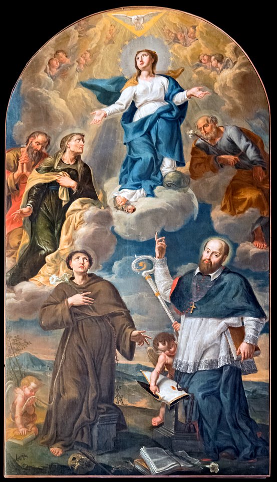 San Giacomo dall'Orio (Venice) - Immacolata con Sant’Anna, San Gioacchino, Sant’Antonio da Padova, San Giuseppe e San Francesco di Sales, (1734), di Giovanni Battista Cromer