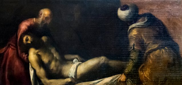 San Giacomo dall'Orio (Venice) - Cristo deposto nel sepolcro - Palma il giovane. Free illustration for personal and commercial use.