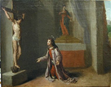 San Francisco orando ante el crucifijo de la ermita de San Damián, de Zacarías González Velázquez (Museo Lázaro Galdiano, Madrid)