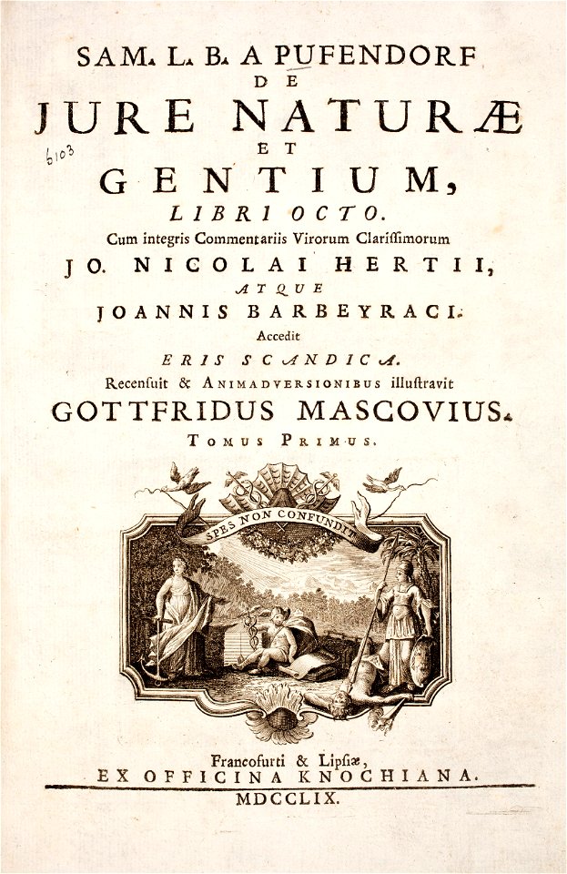 Samuel-von-Pufendorf-Mascov-Barbeyrac-Hert-De-jure-naturae-et-gentium MG 1164