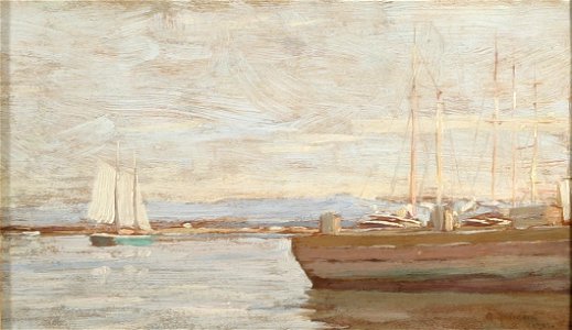 San Pedro Harbor by Granville Redmond