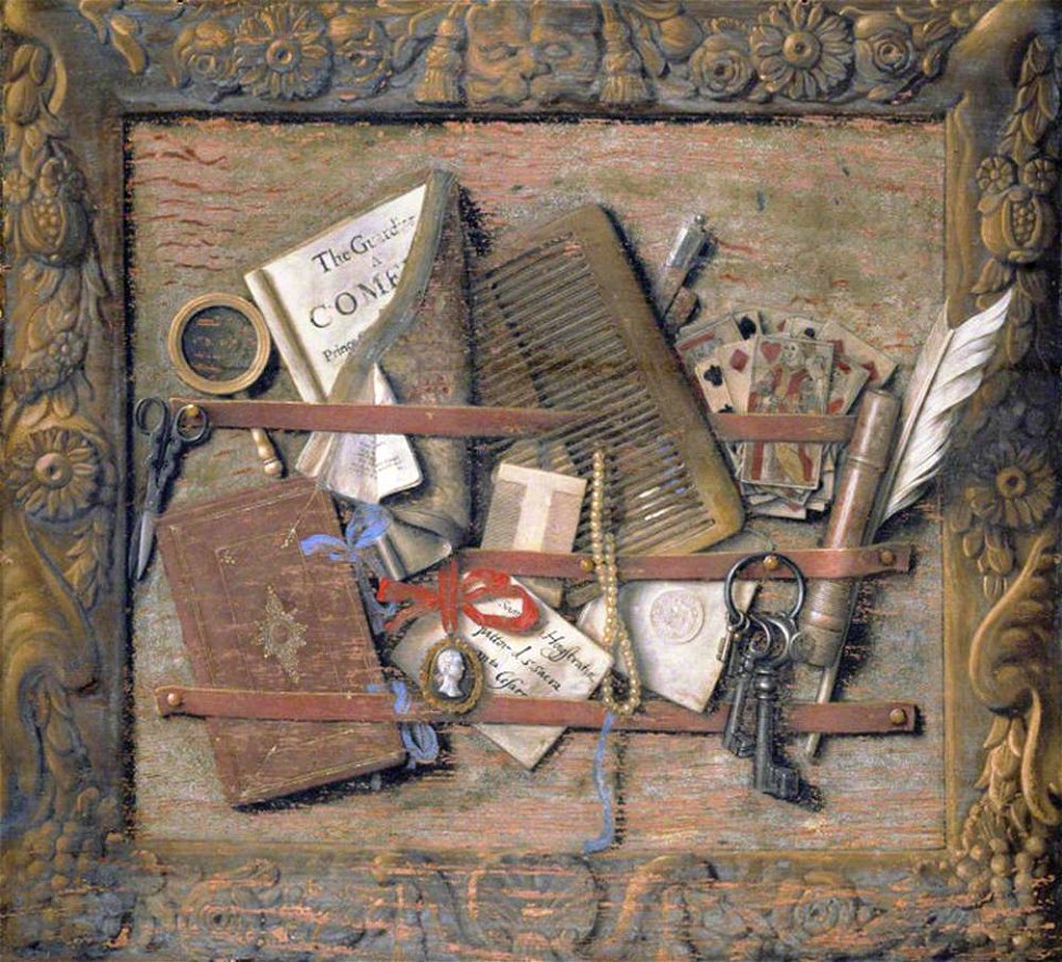 Samuel van Hoogstraten (1627-1678) - Trompe l’oeil of a Framed Necessary-Board - 1257236 - National Trust