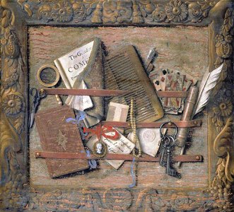 Samuel van Hoogstraten (1627-1678) - Trompe l’oeil of a Framed Necessary-Board - 1257236 - National Trust