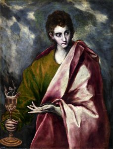 San Juan Evangelista (El Greco, Museo del Prado). Free illustration for personal and commercial use.
