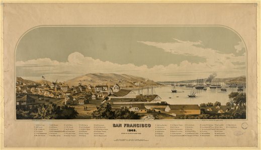 San Francisco, 1849 - Schmidt Label & Litho. Co., S.F. Cal. LCCN95511004. Free illustration for personal and commercial use.