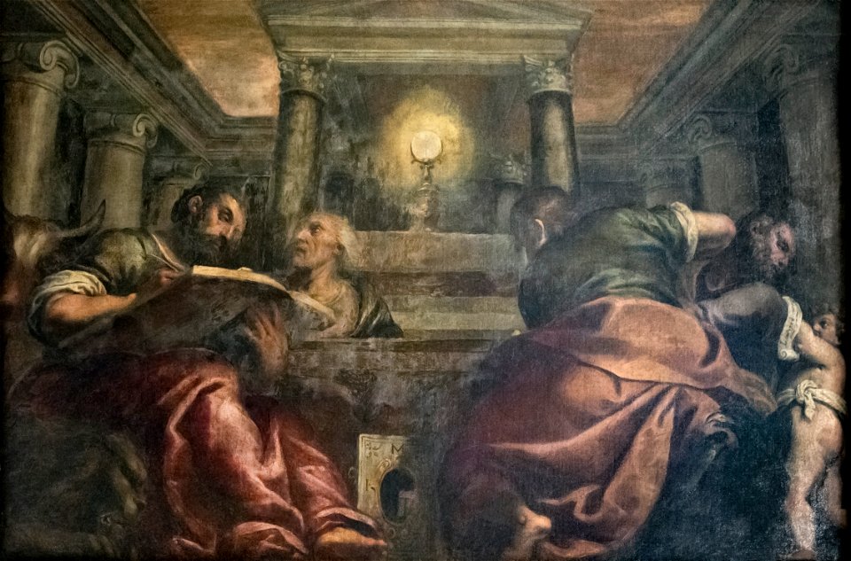 San Giacomo dall'Orio (Venice) - Eucarestia adorata dai quattro evangelisti (1575) - Palma il giovane