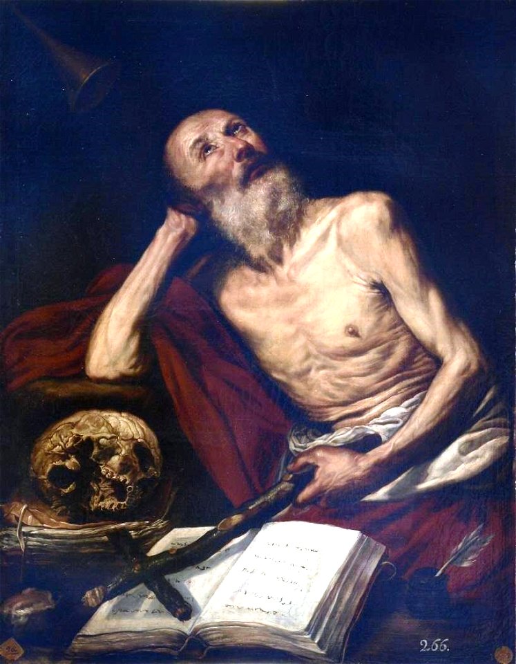 San Jerónimo penitente, copia de un original de Antonio de Pereda (Real Academia de Bellas Artes de San Fernando)