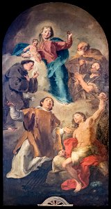 San Giacomo dall'Orio (Venice) - La Vergine e il Bambino in gloria con Sant’Antonio, San Giuseppe, San Giacomo, San Lorenzo e San Sebastiano (1764) - Giovanni Battista Pittoni
