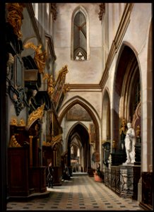 Saturnin Świerzyński - View of the aisle in the Wawel Cathedral - MP 1998 - National Museum in Warsaw
