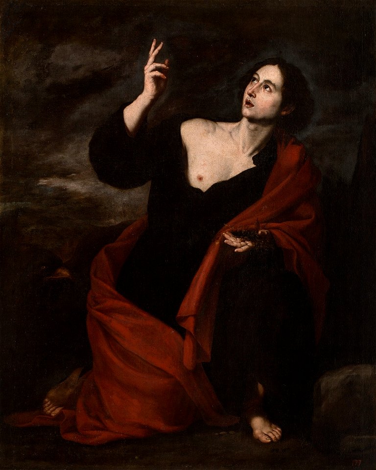 San Juan Evangelista, en Patmos, atribuido a José de Ribera (Museo del Prado)