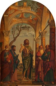 San Juan Bautista y santos (Museo del Prado). Free illustration for personal and commercial use.