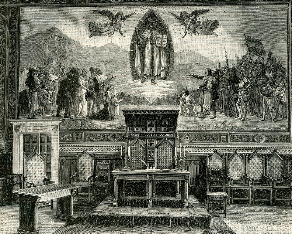 San Marino un lato della Sala del Consiglio